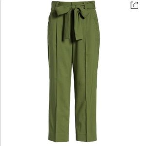 J.Crew Collection Tie Waist Pant in Green